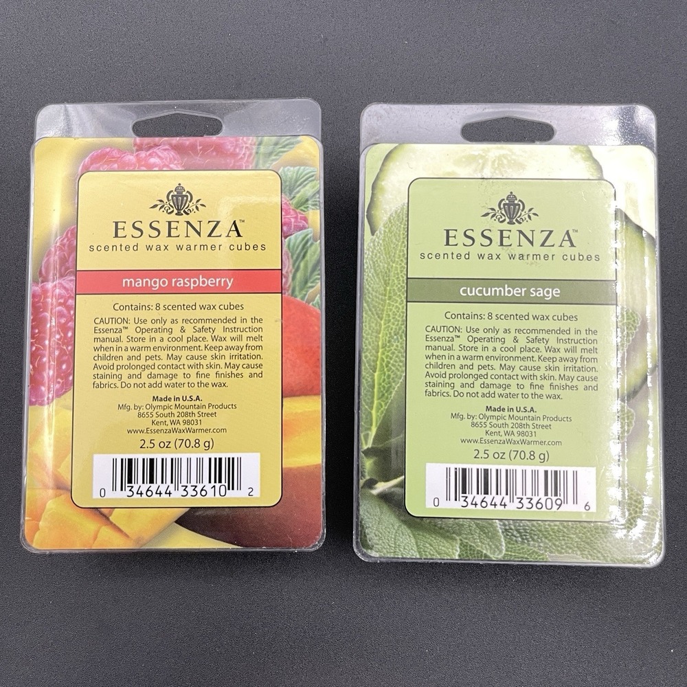 Mango Raspberry & Cucumber Sage Wax tart ESSENZA Brand 2 packages - 16 Chips NEW